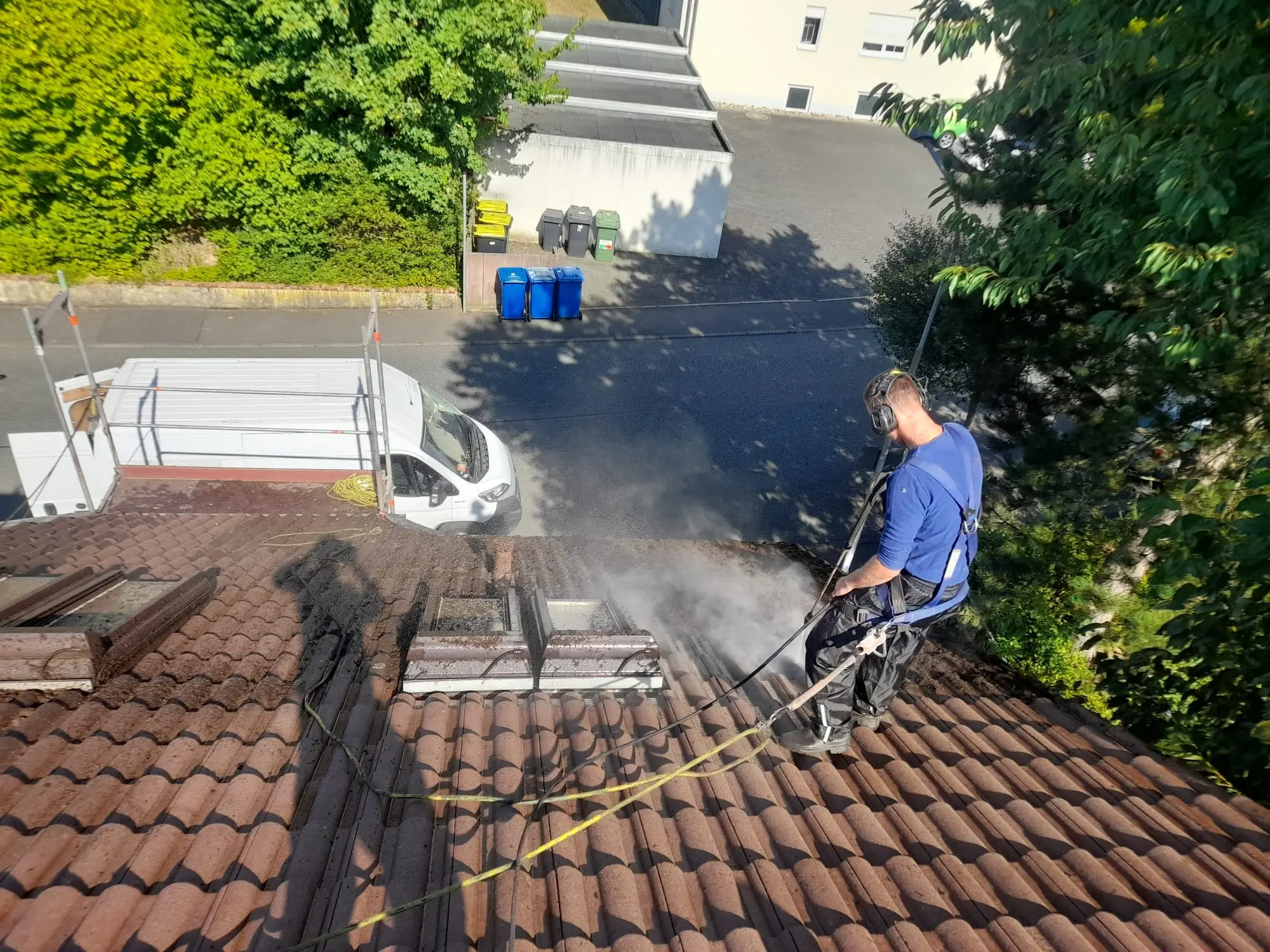 Dach vorher/nachher Reinigung